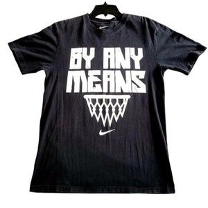 Nike Men's Medium Black T-Shirt By Any Means Basketball Net Center Swoosh